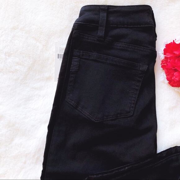 PAIGE x Anthropologie Black High-Rise Hexton Skinny Jeans - Picture 10 of 16